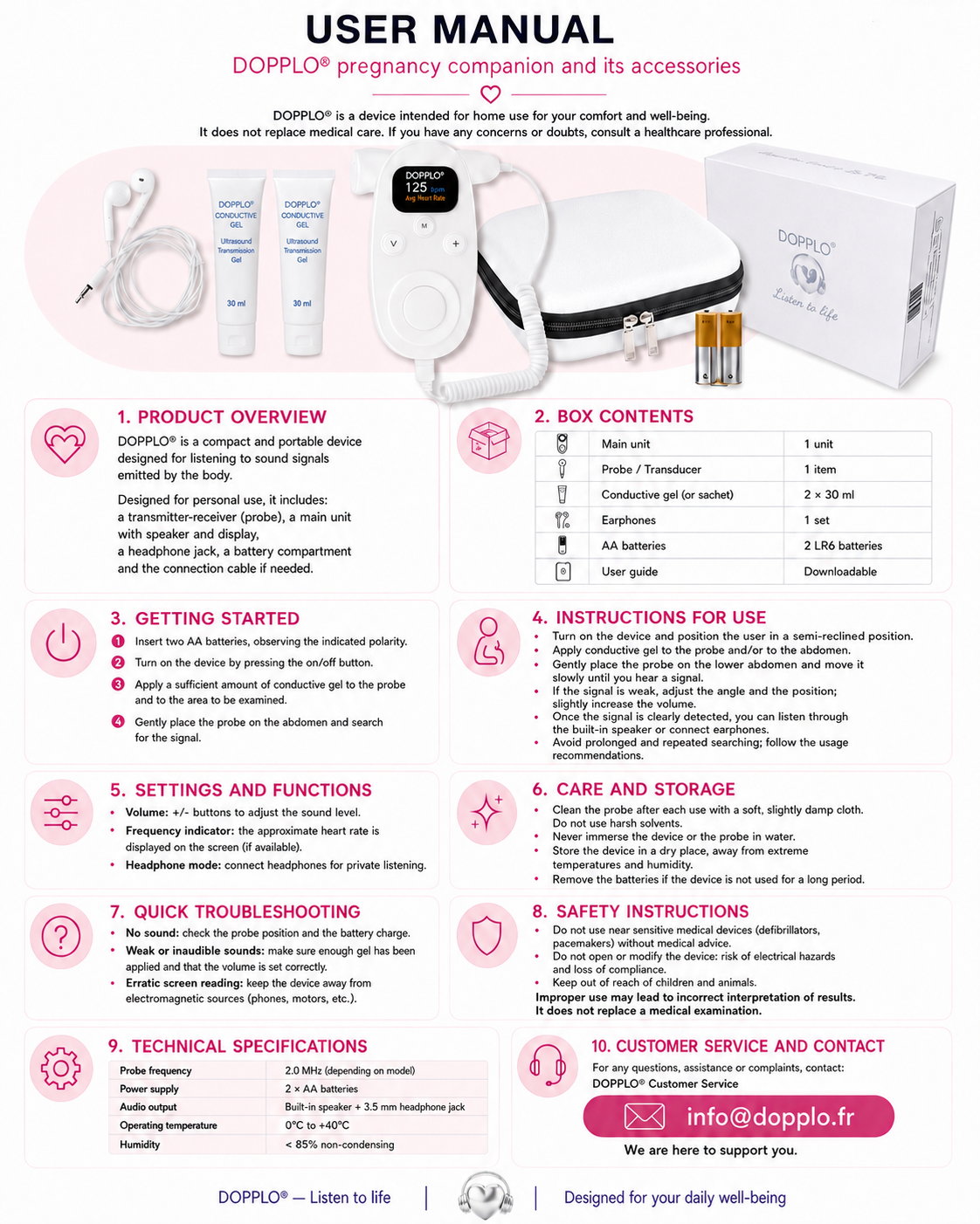 Manuel d'utilisation DOPPLO® — English